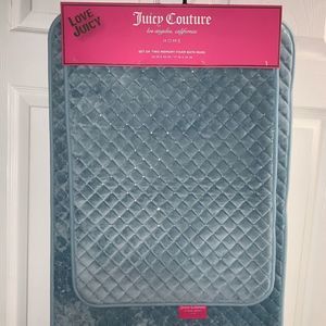 NWT Baby Blue Juicy Couture Set of Two Bath Mats
